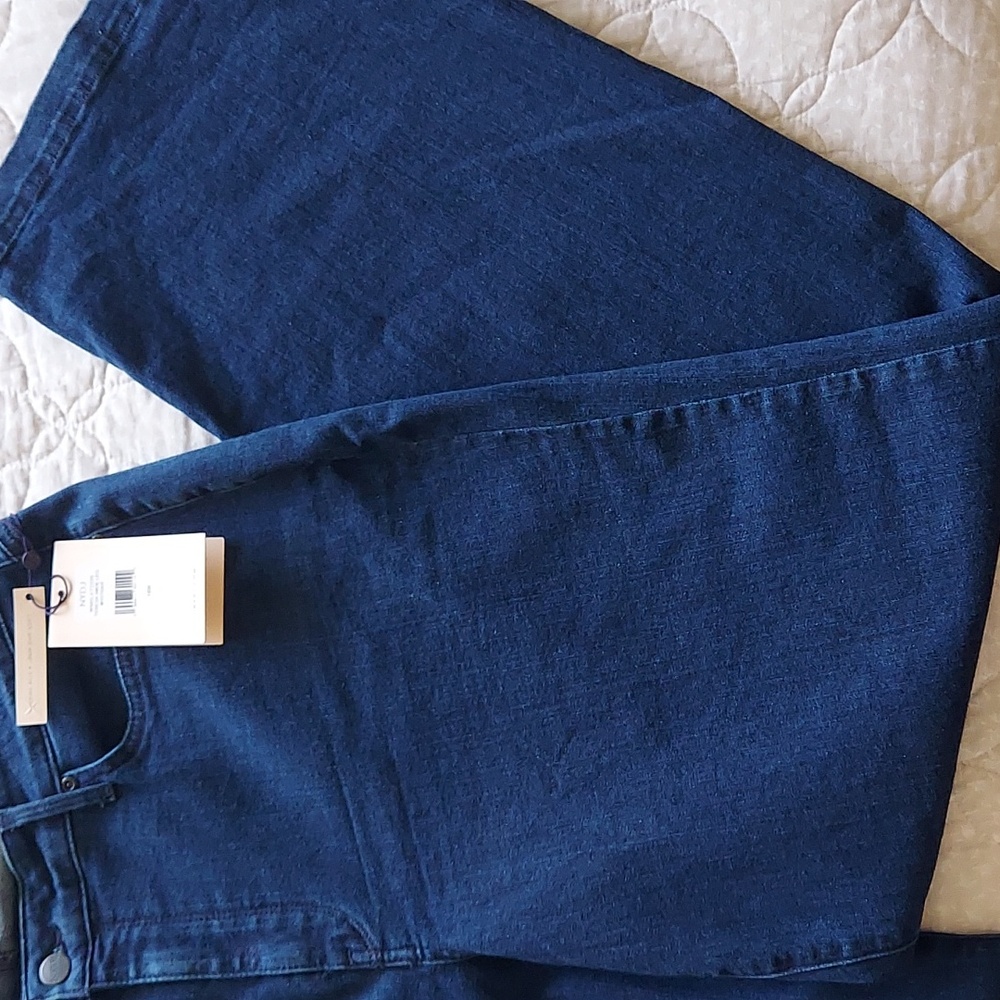 🚨SALE🚨 NYDJ Women's Dark Blue Teresa Wide Leg Jeans NWT - Picture 6 of 16